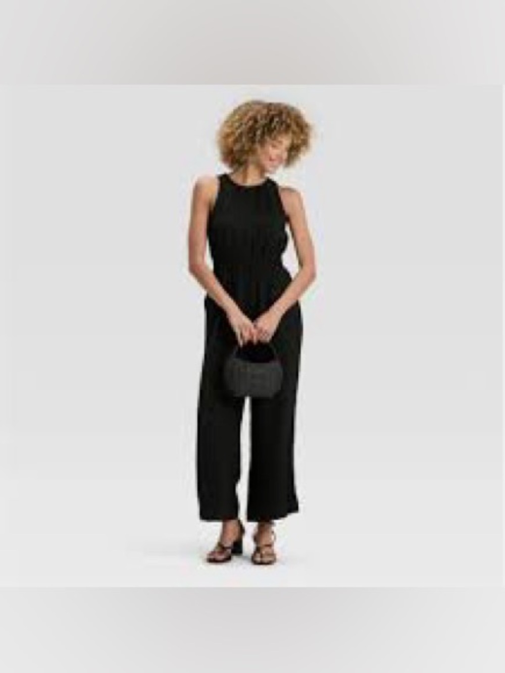 Universal Thread Sleeveless Black Rayon Lightweight Jumpsuit Pockets Size M NWT